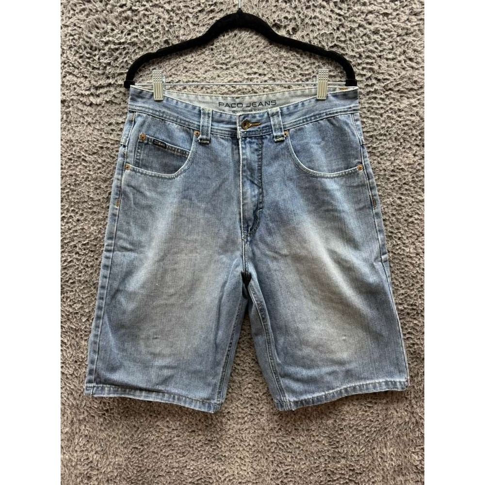 Paco Jeans 100% Cotton High Rise Denim Shorts Medium Wash Blue Unisex Size 32‎